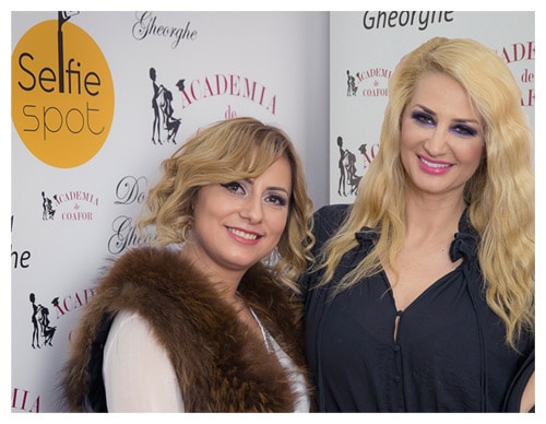 Dorina Gheorghe si Julia Jianu la lansarea Academiei de Coafor & Make-up